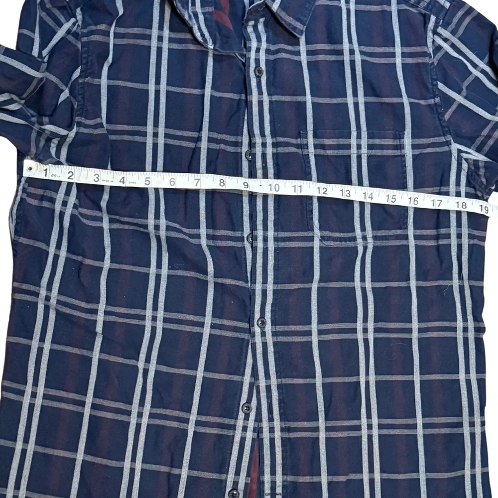 Banana Republic‎ Luxe Flannel Plaid Button Up Shirt Camden Fit Mens M